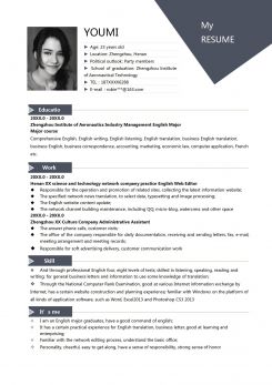 英语翻译求职简历模板