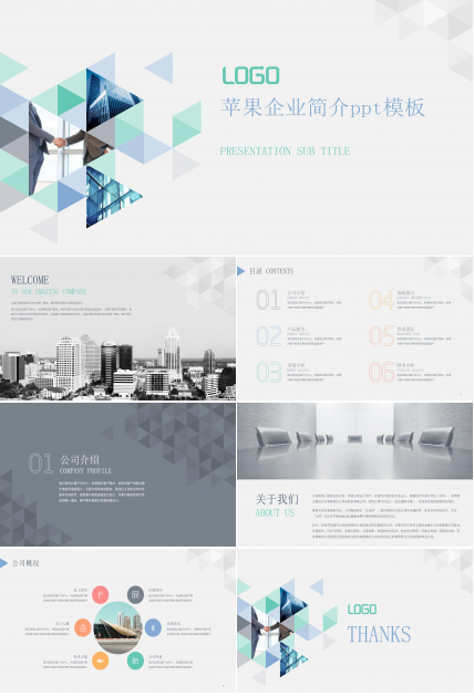 苹果企业简介ppt模板