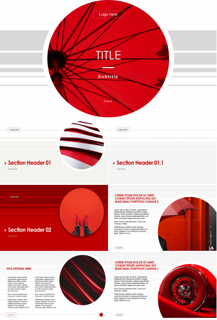 时尚欧美风红色精品PPT模板