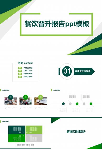 餐饮晋升报告ppt模板