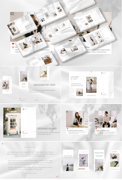 简洁文艺清新INS风PPT模板