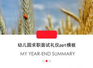 幼儿园求职面试礼仪ppt模板