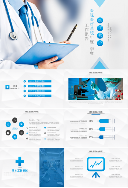 医院医疗年度工作报告PPT模板
