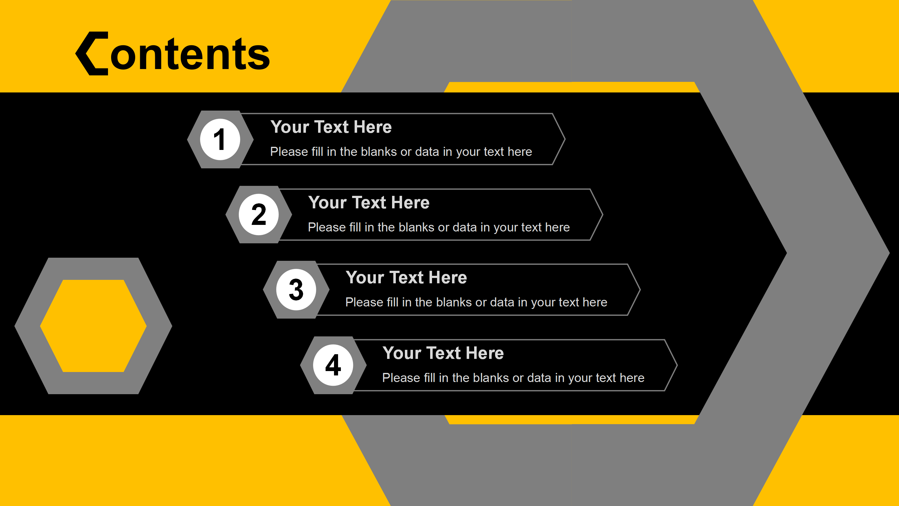 黄黑扁平化简约商务通用PPT模板