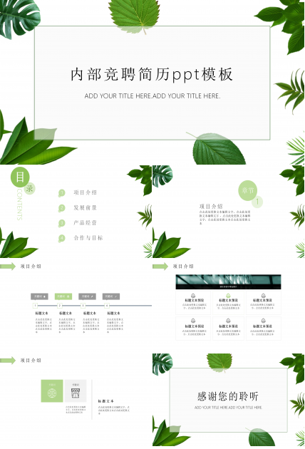 内部竞聘简历ppt模板