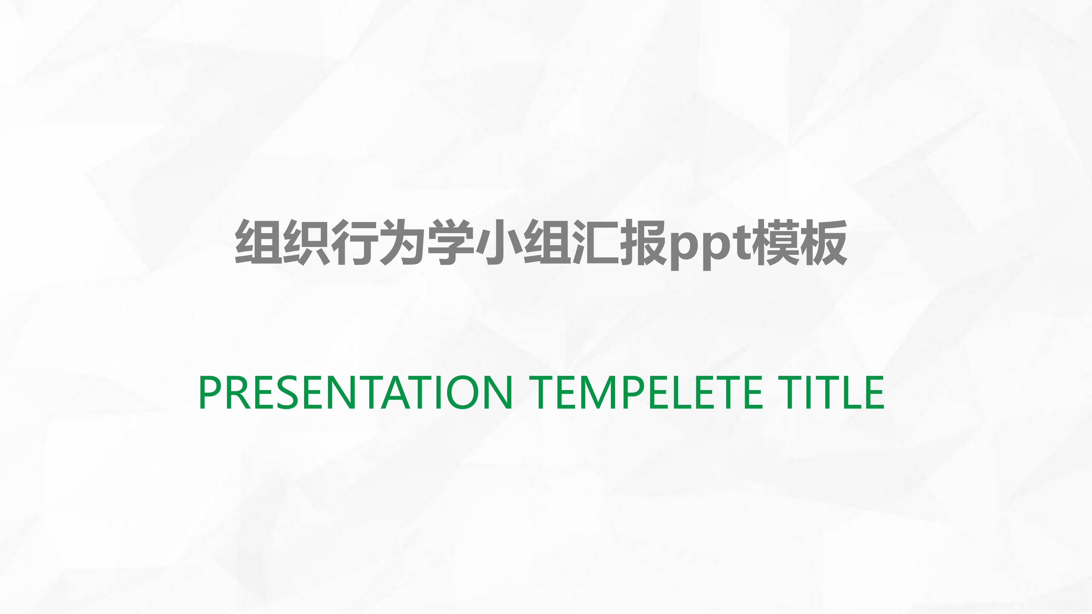 组织行为学小组汇报ppt模板