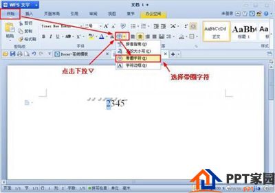 WPS怎么输入带圈文字与数字