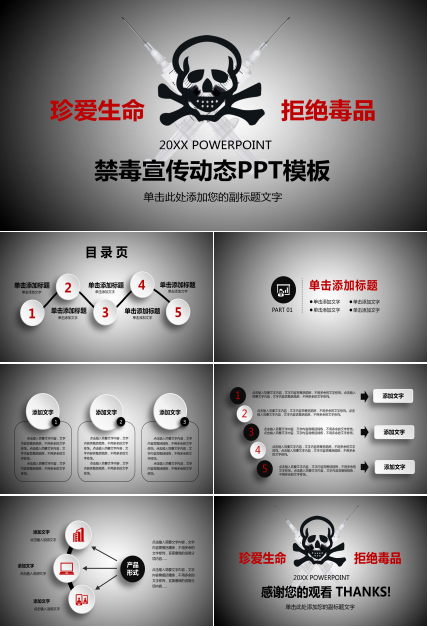 禁毒教育主题会ppt模板