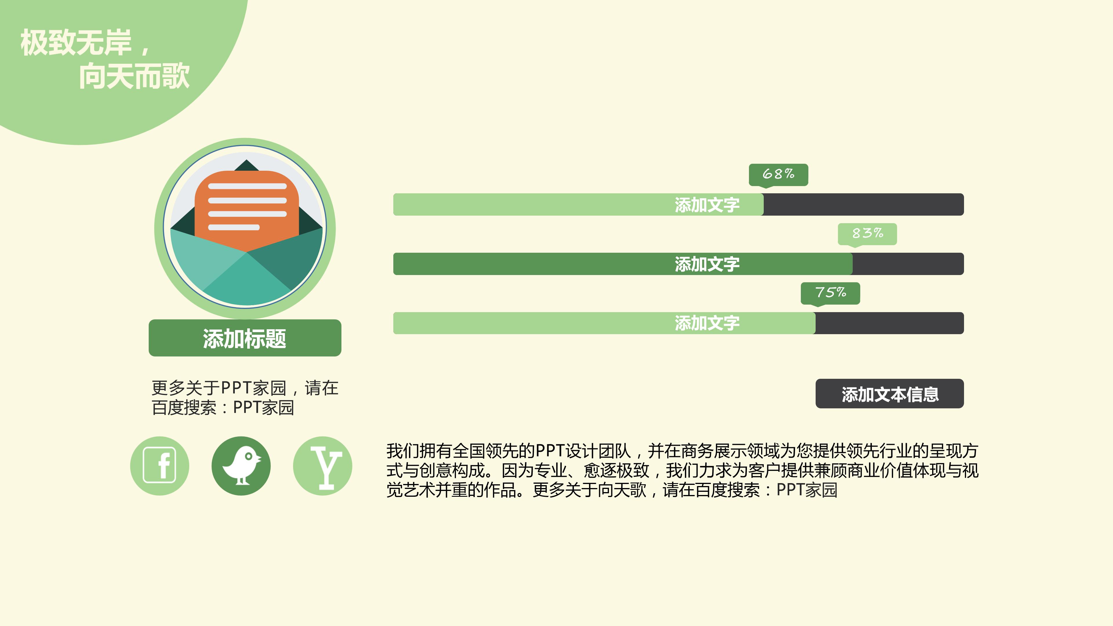 清新绿色扁平化工作计划ppt模板