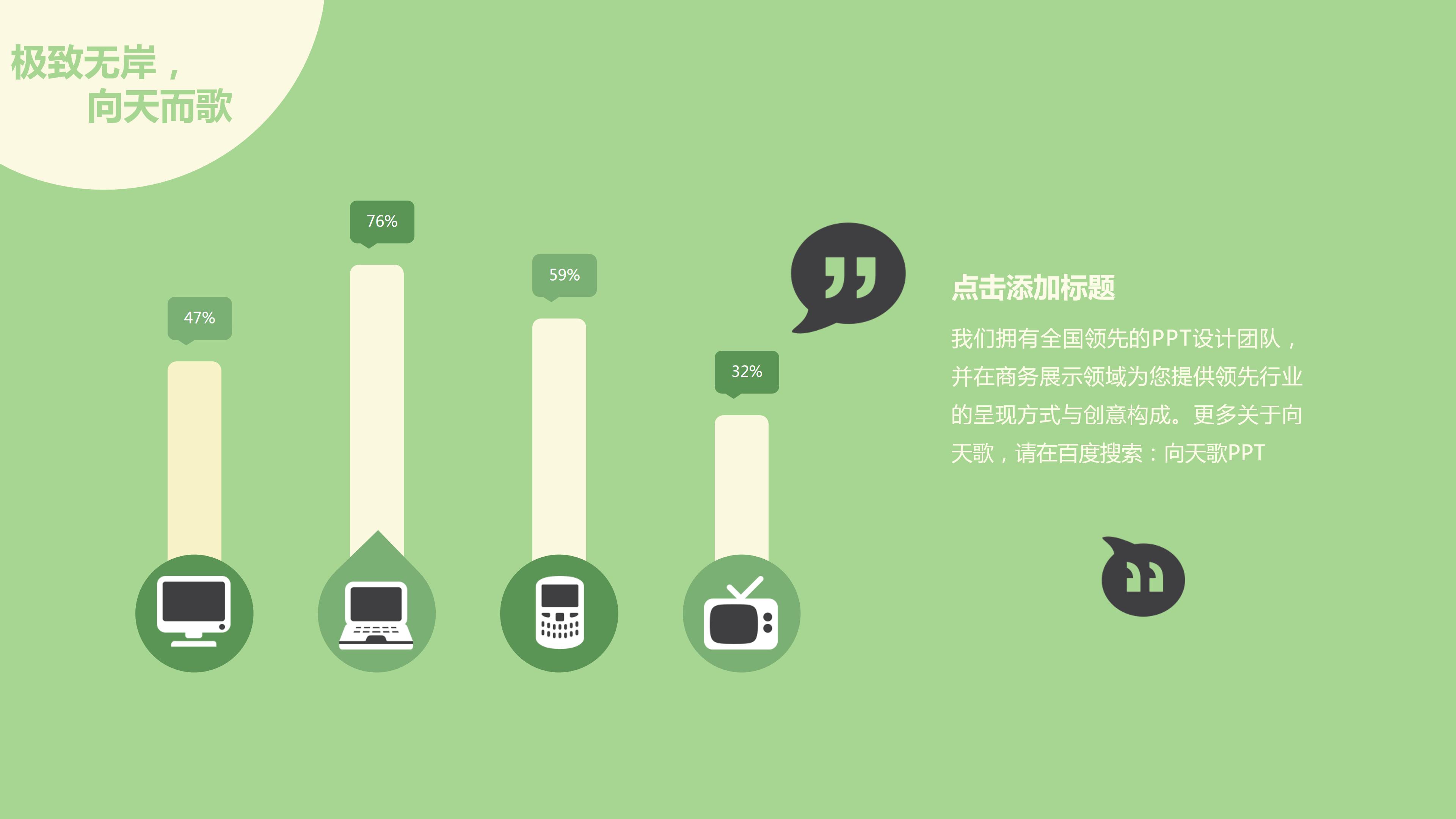 清新绿色扁平化工作计划ppt模板