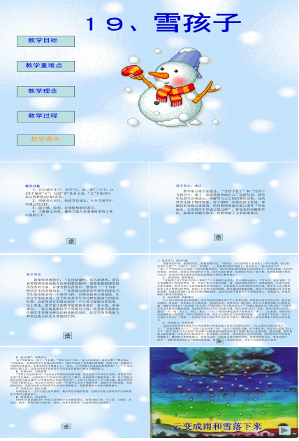雪孩子课件ppt模板