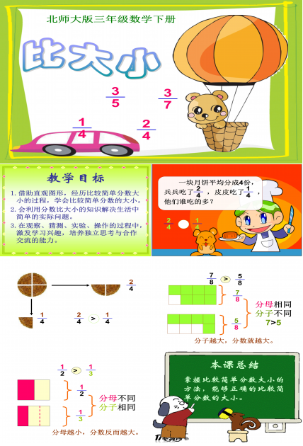 ppt比大小课件模板 