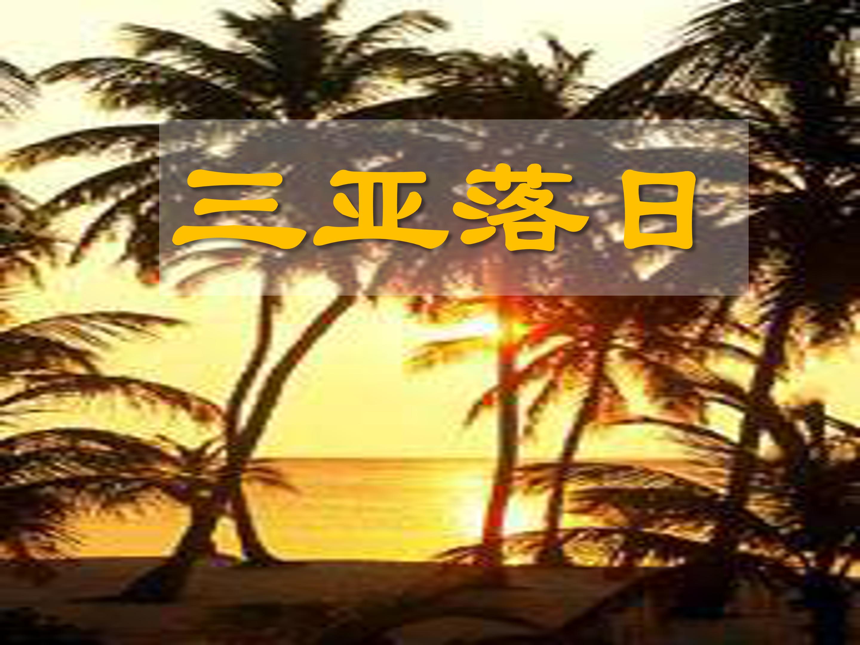 六年级下三亚落日ppT模板