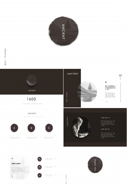 极简文艺版式设计ppt模板