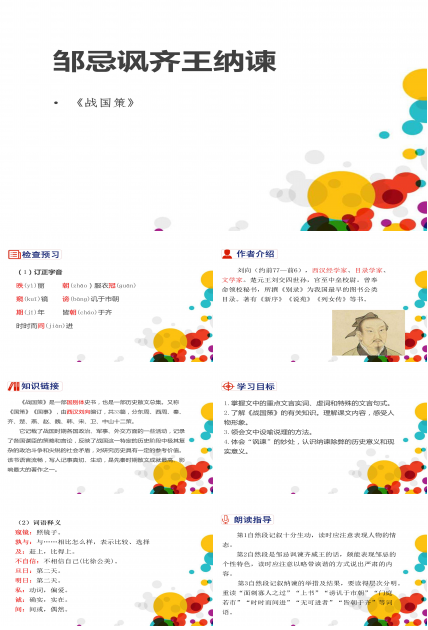 邹忌讽齐王纳谏公开课ppt模板