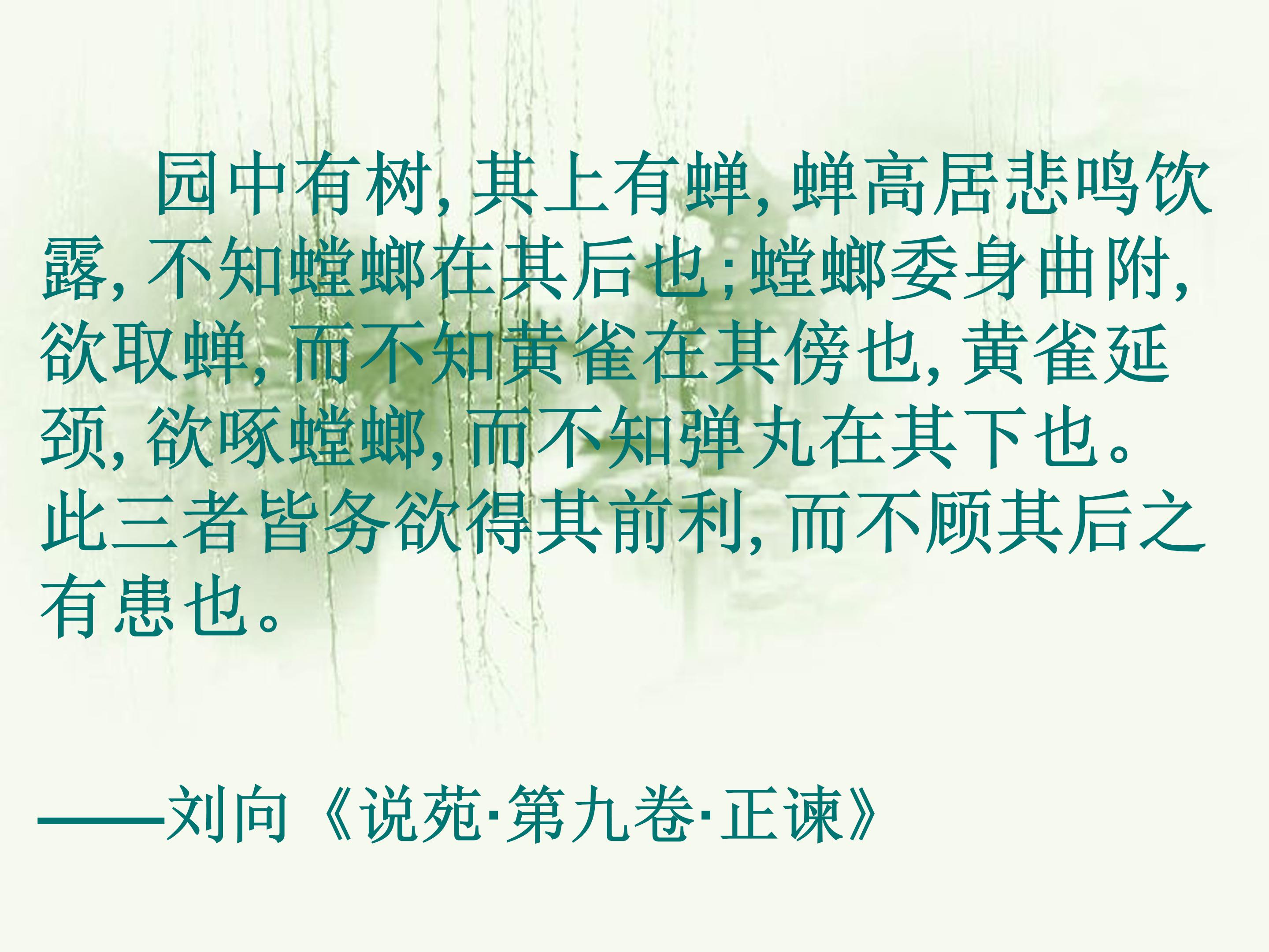 苏教版螳螂捕蝉ppt模板