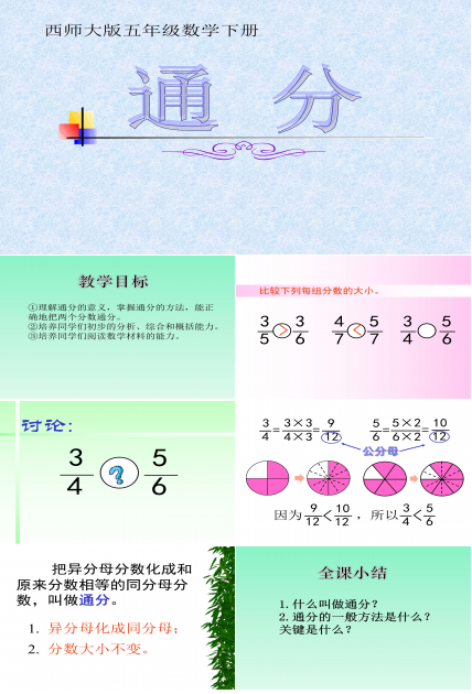 通分的ppt课件模板