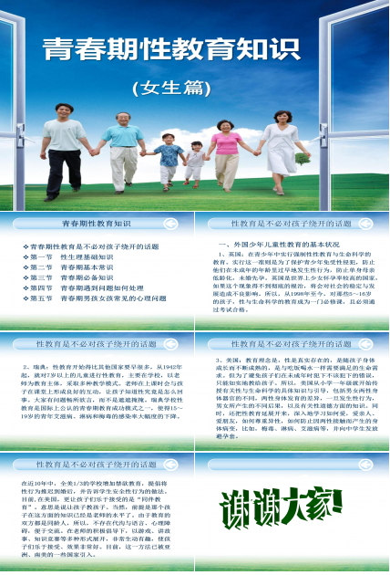 青春期性教育知识-生理学知识ppt模板