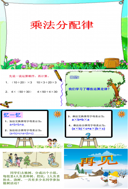 人教版乘法分配律ppt模板
