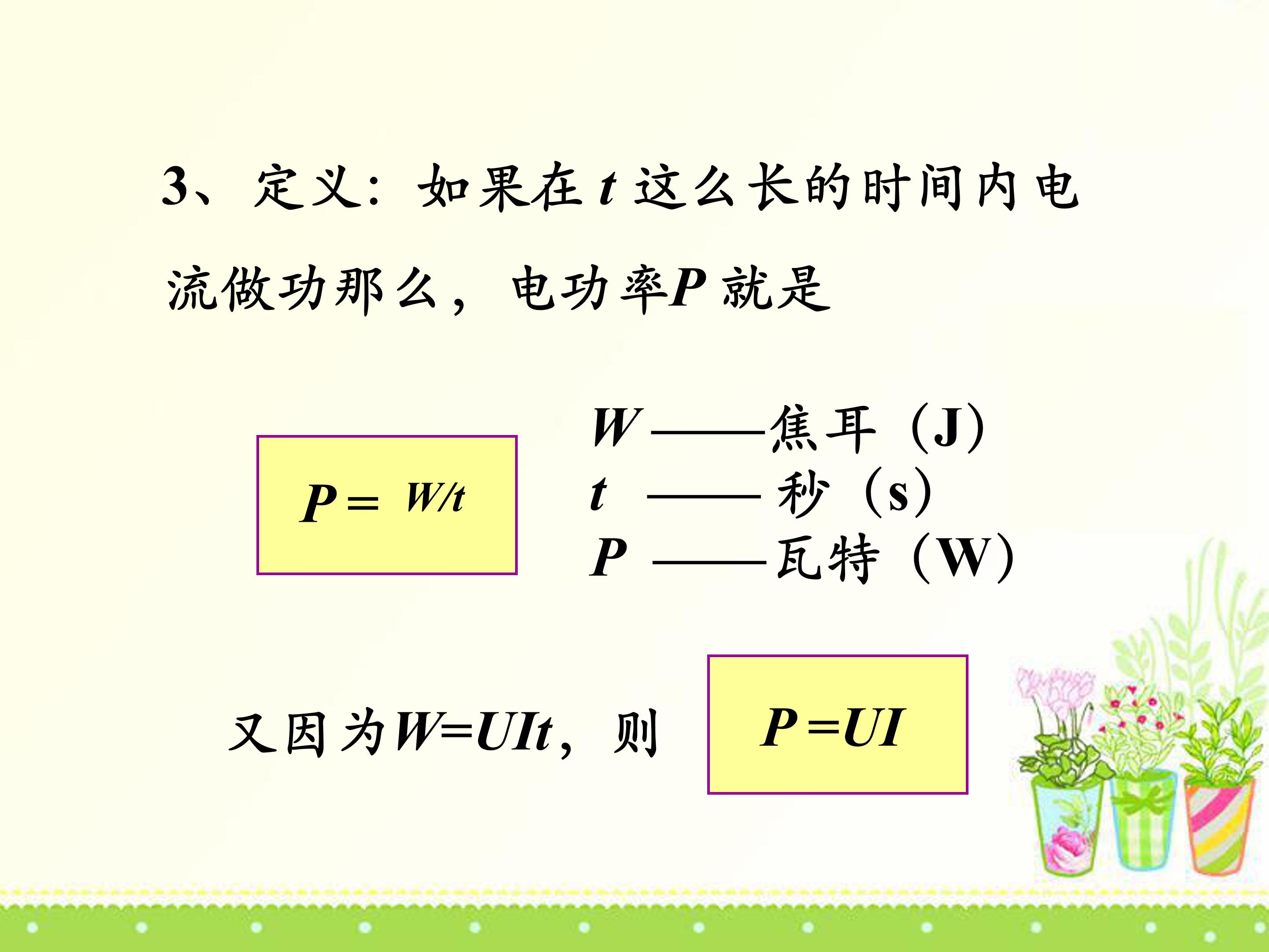 电功率ppt人教版模板