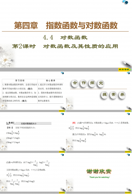 对数函数的单调性ppt模板