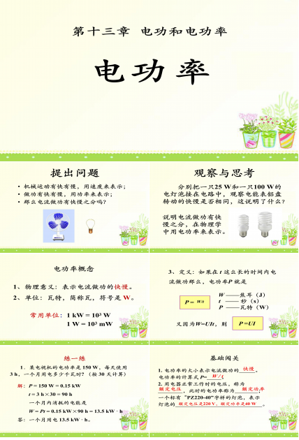 电功率ppt人教版模板