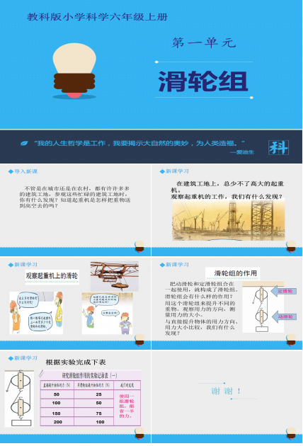 科学滑轮组的ppt模板