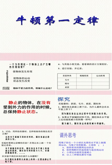 牛顿第一定律ppt模板