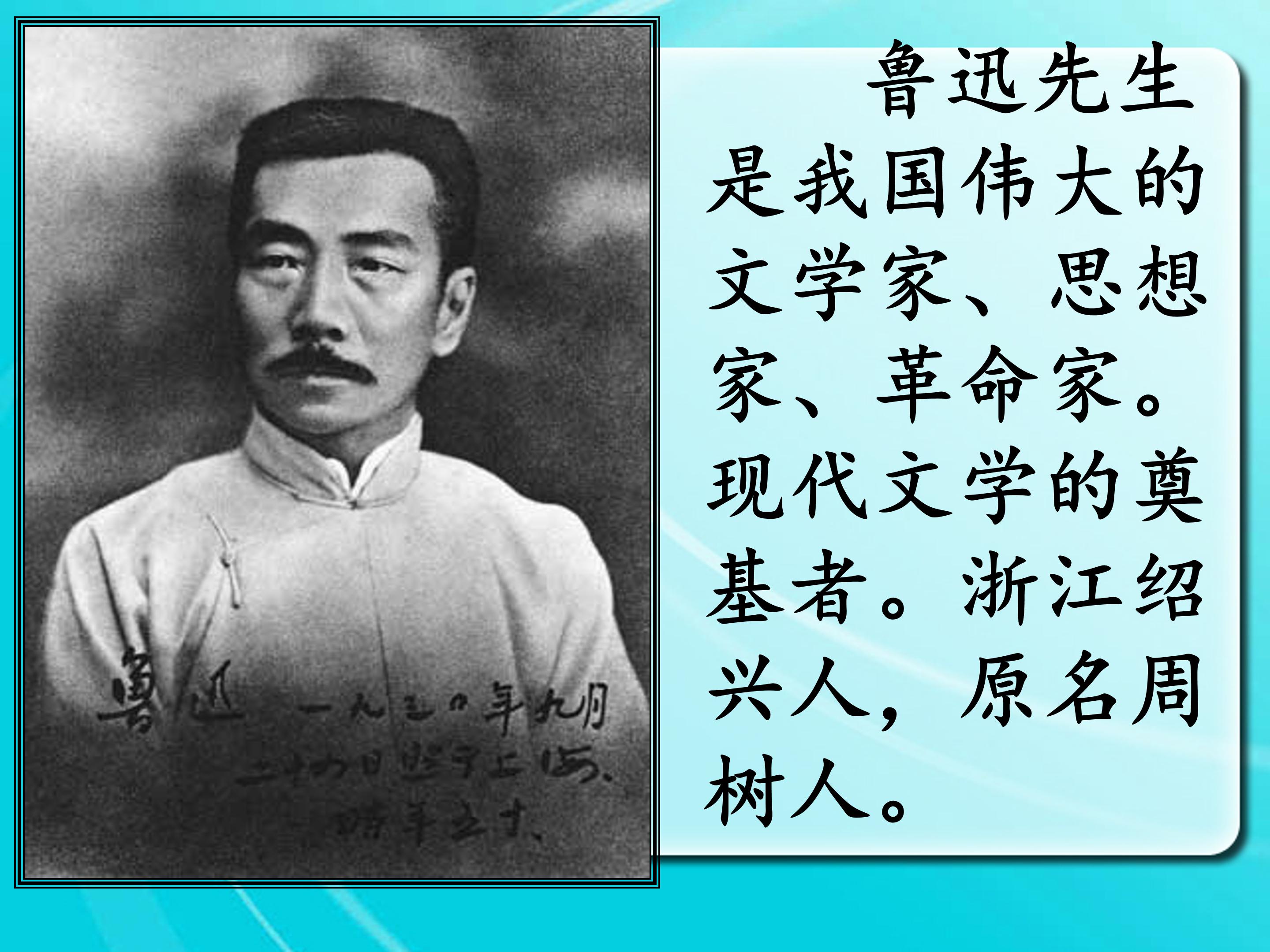 我的伯父鲁迅先生ppt模板