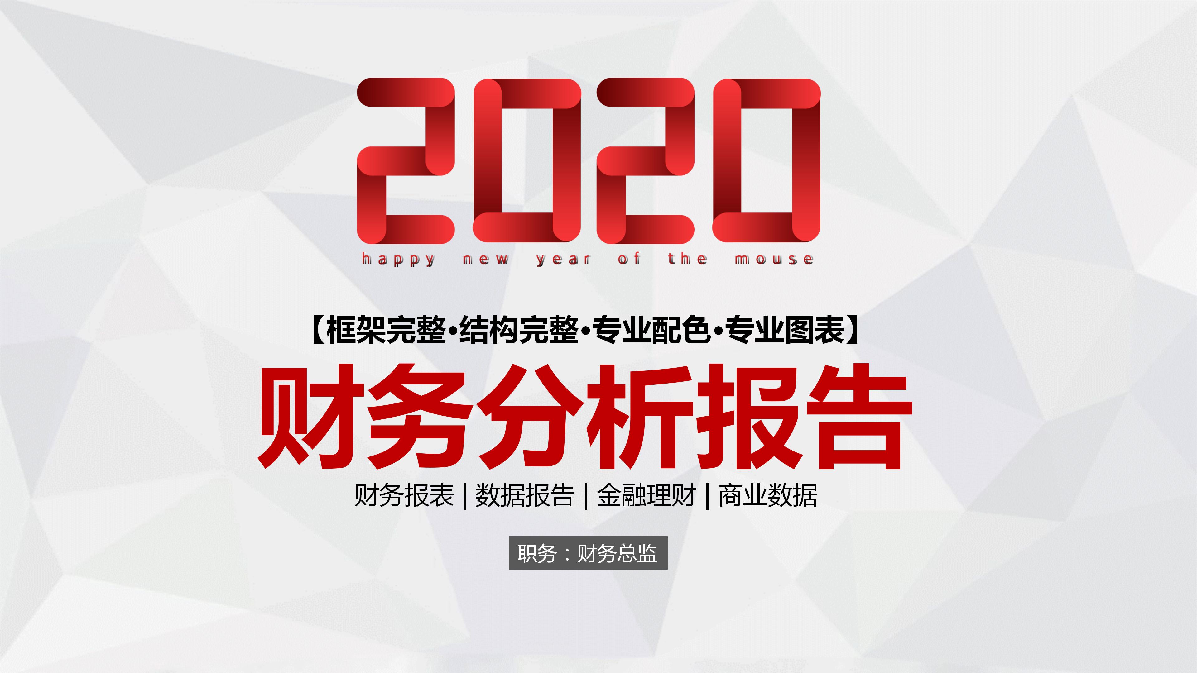 财务总监专业财务分析报表ppt模板