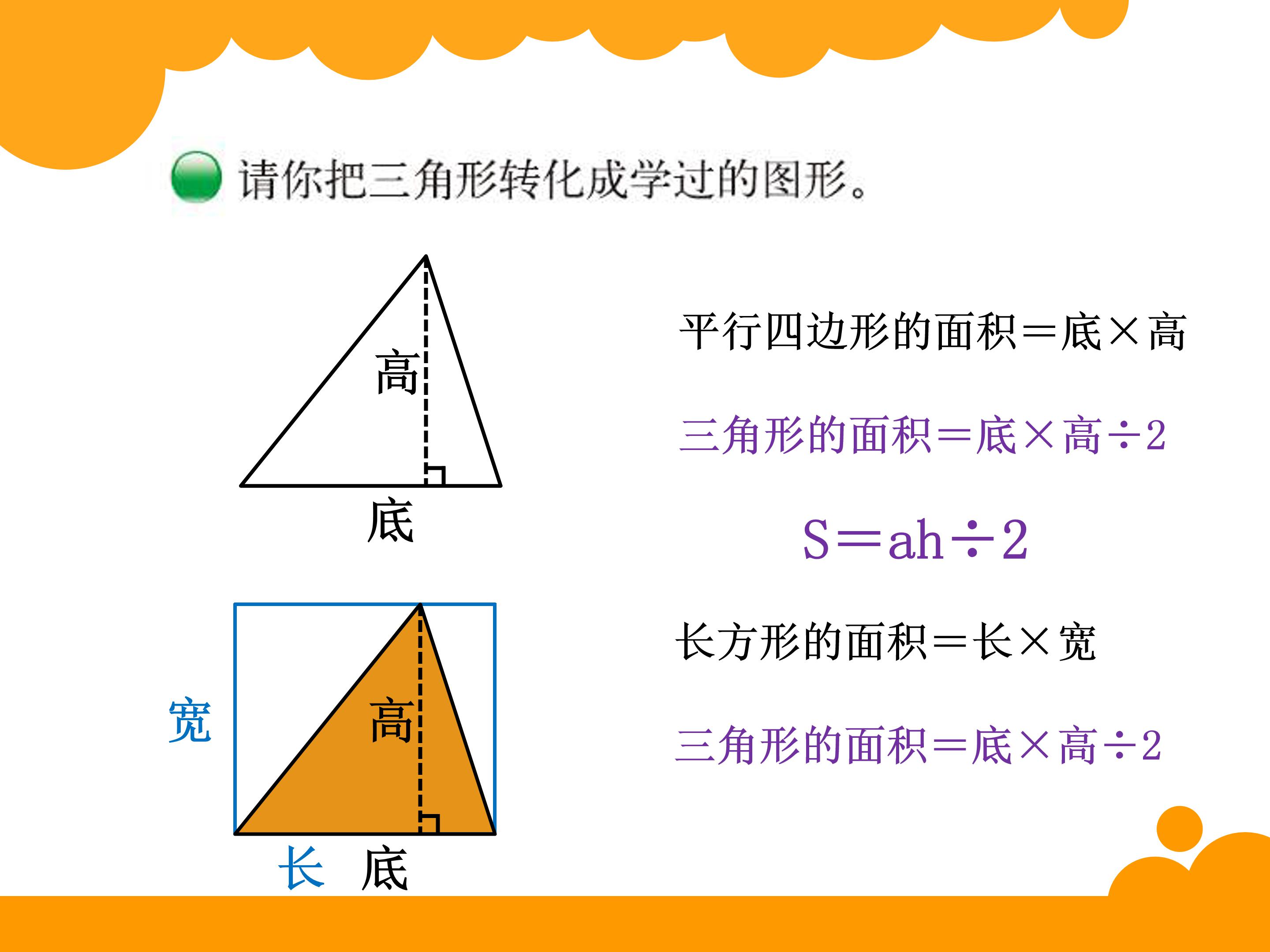 三角形面积公式的推导过程ppt模板