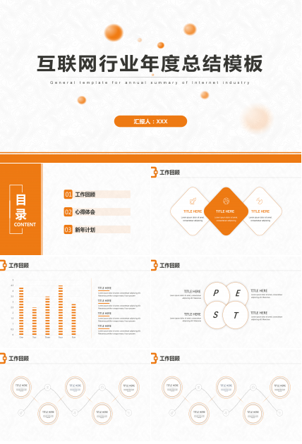 互联网行业年终工作总结PPT模板