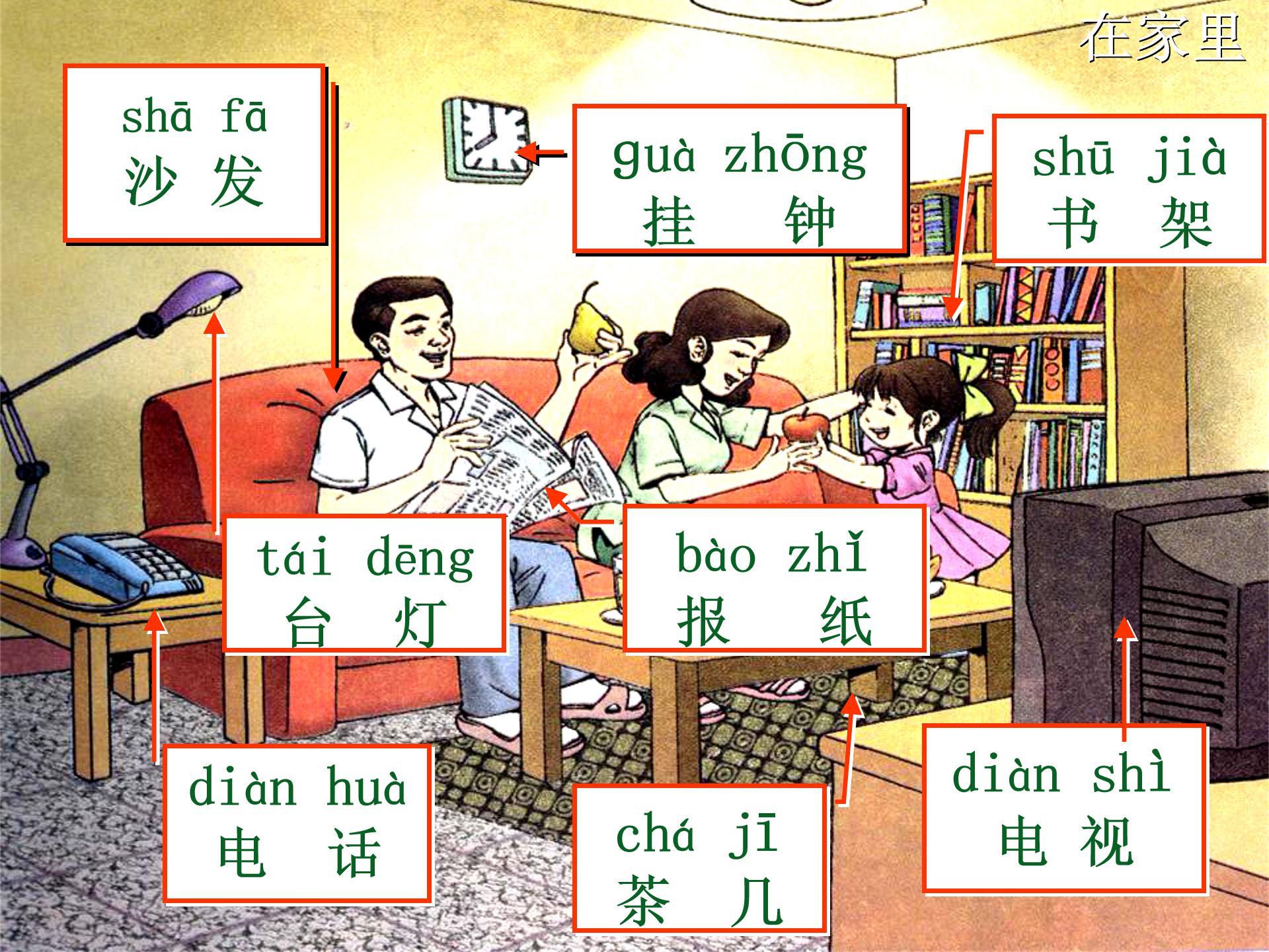 一年级上册在家里ppt模板