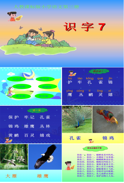 小学语文二年级上册识字7ppt模板