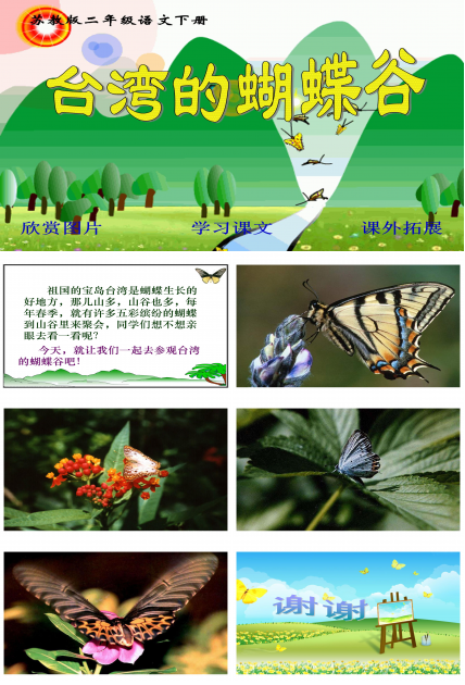 台湾的蝴蝶谷ppt模板