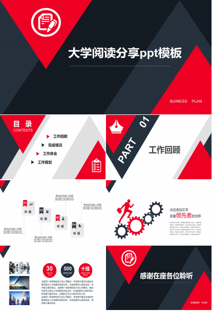 大学阅读分享ppt模板