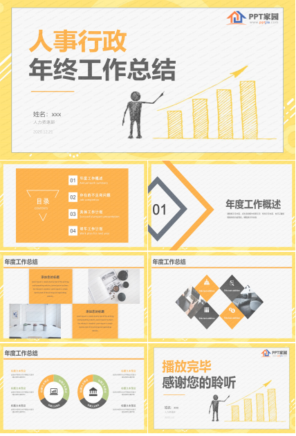 人事行政年终工作总结ppt模板