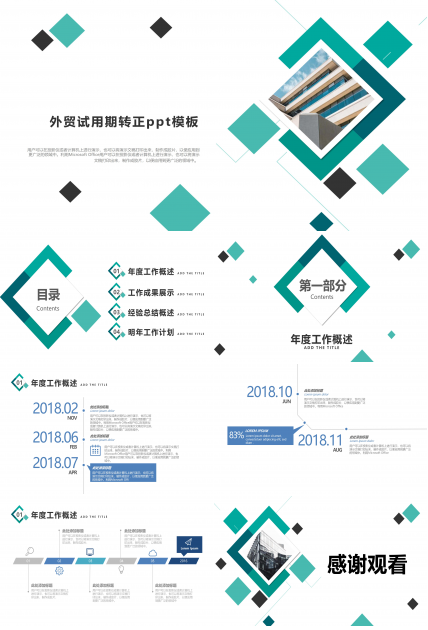 外贸试用期转正ppt模板