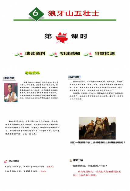 狼牙山五壮士ppt模板