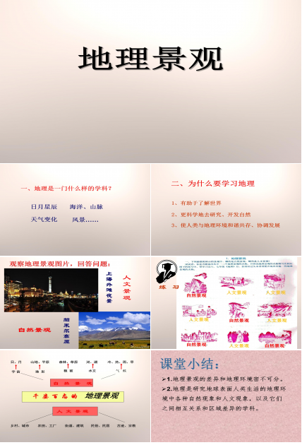 地理景观课件的ppt模板