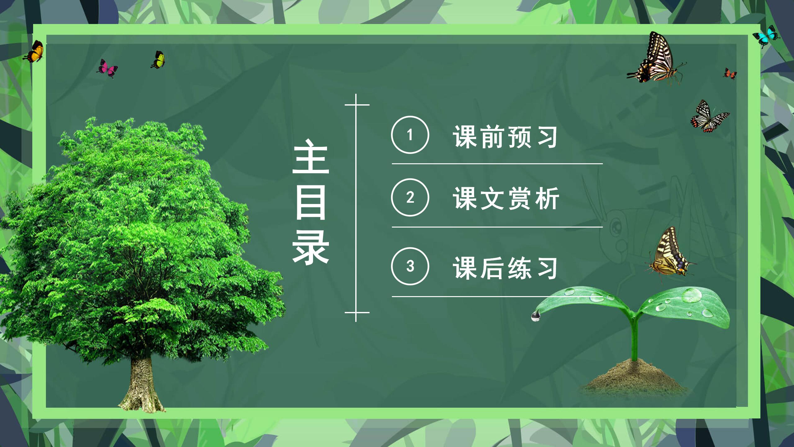 小鸟和大树ppt模板