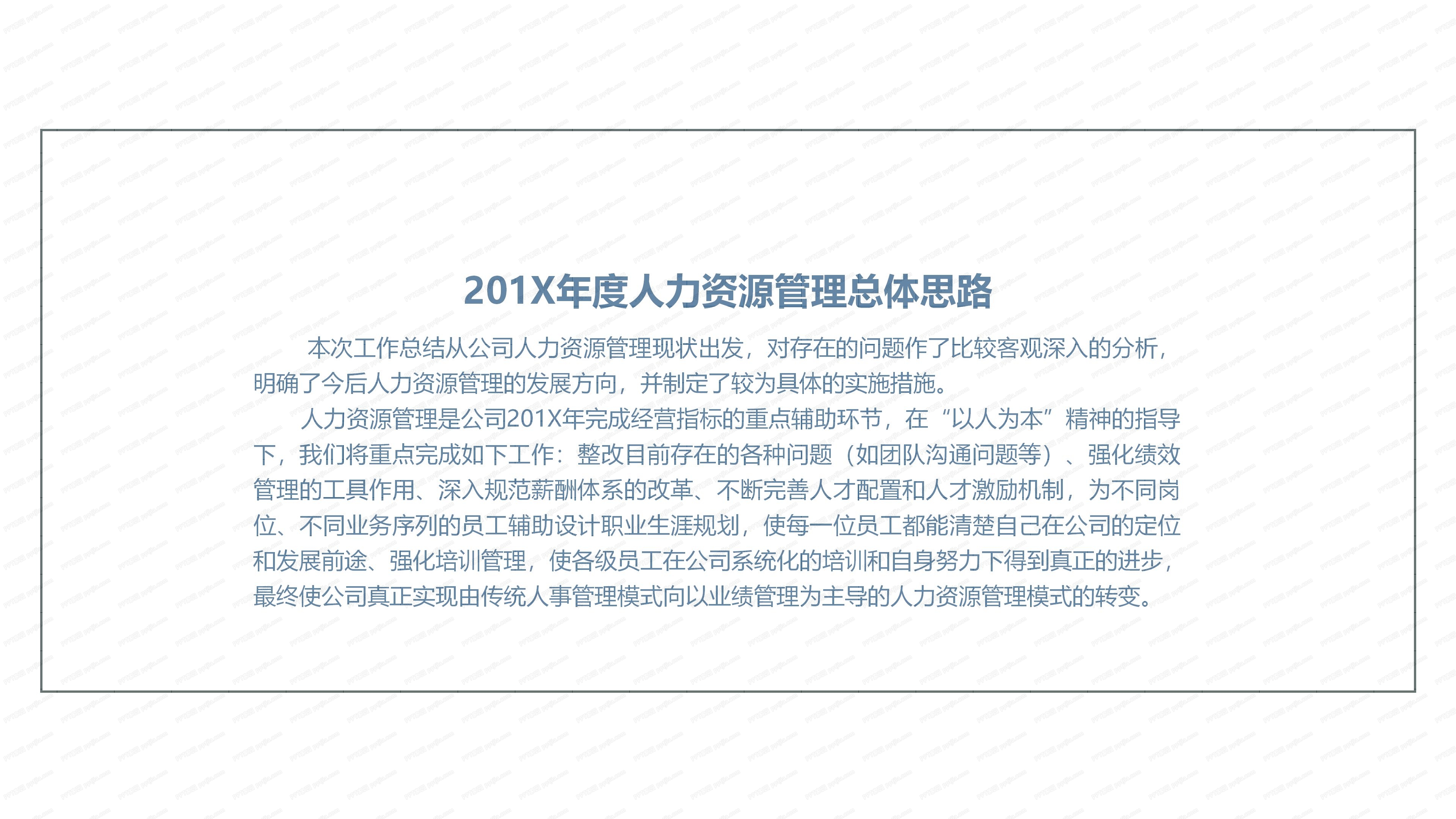 行政人事部工作总结PPT模板