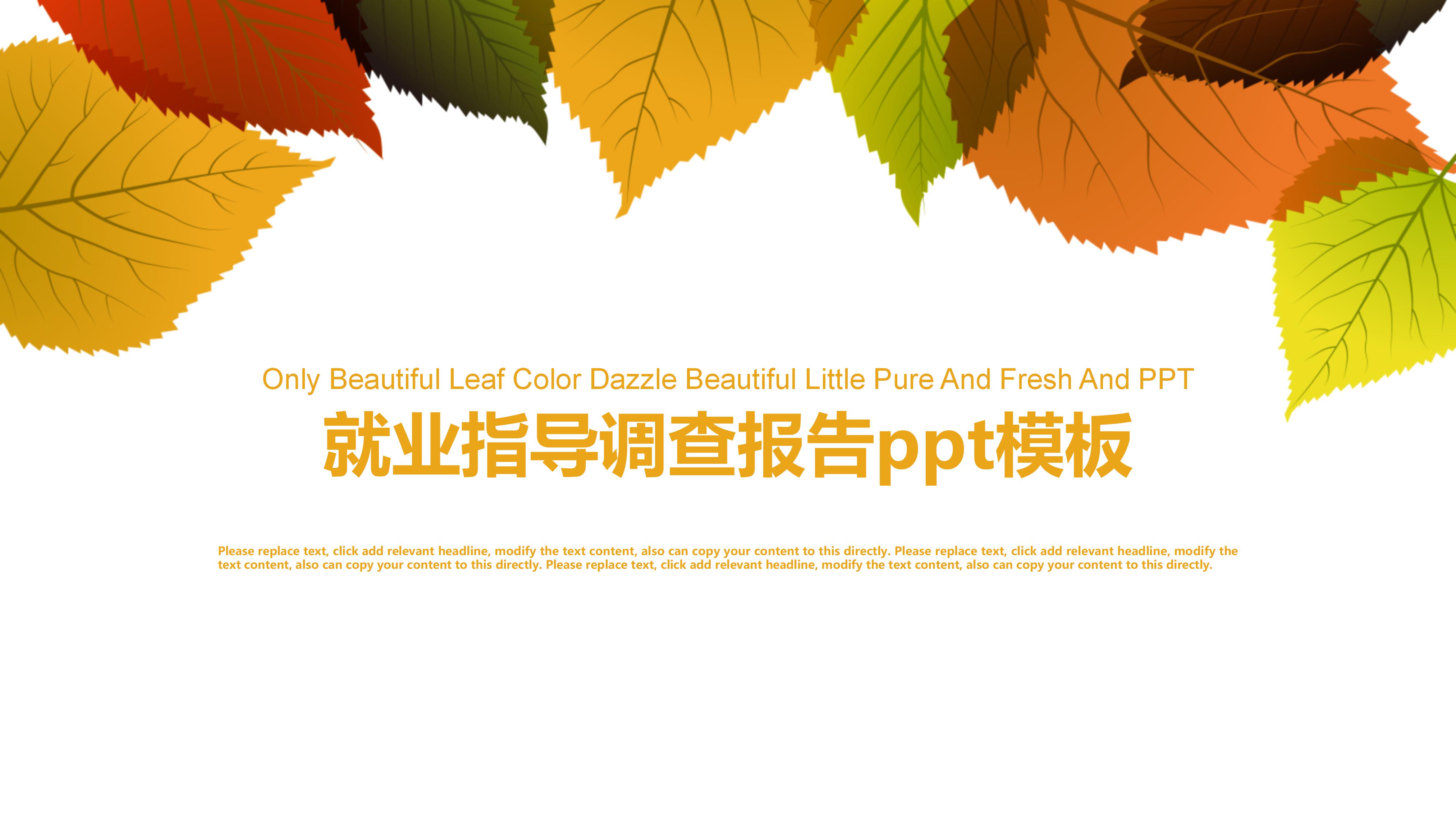 就业指导调查报告ppt模板