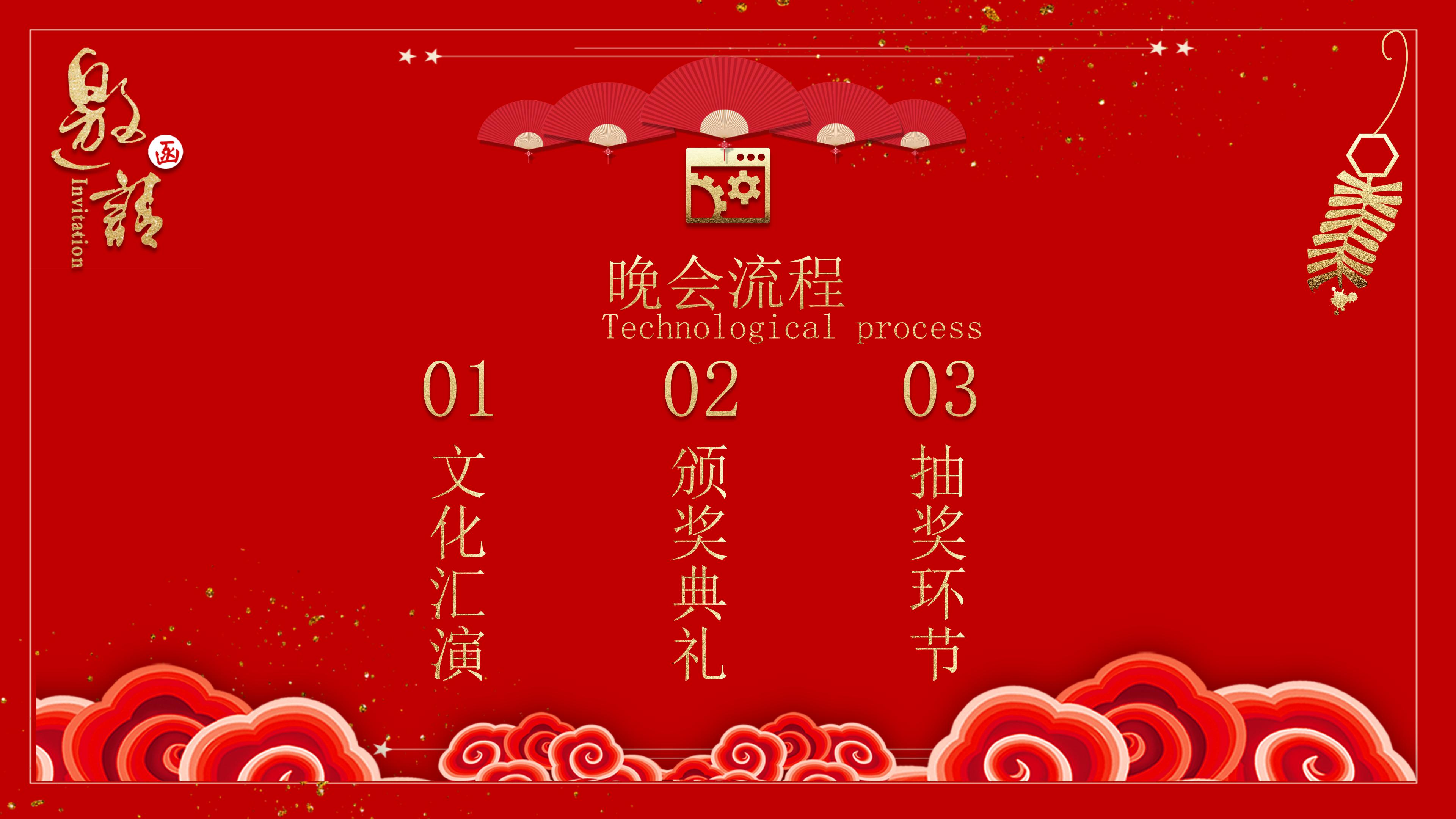 元旦晚会邀请函PPT模板