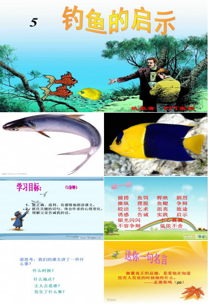 钓鱼的启示课件ppt模板