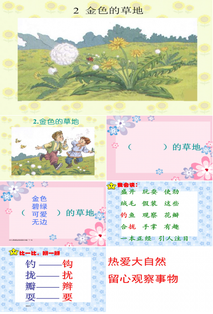 金色的草地语文课件ppt模板
