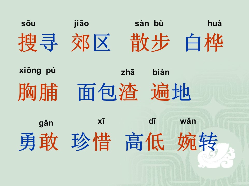 三年级语文上册第二单词语课件ppt模板