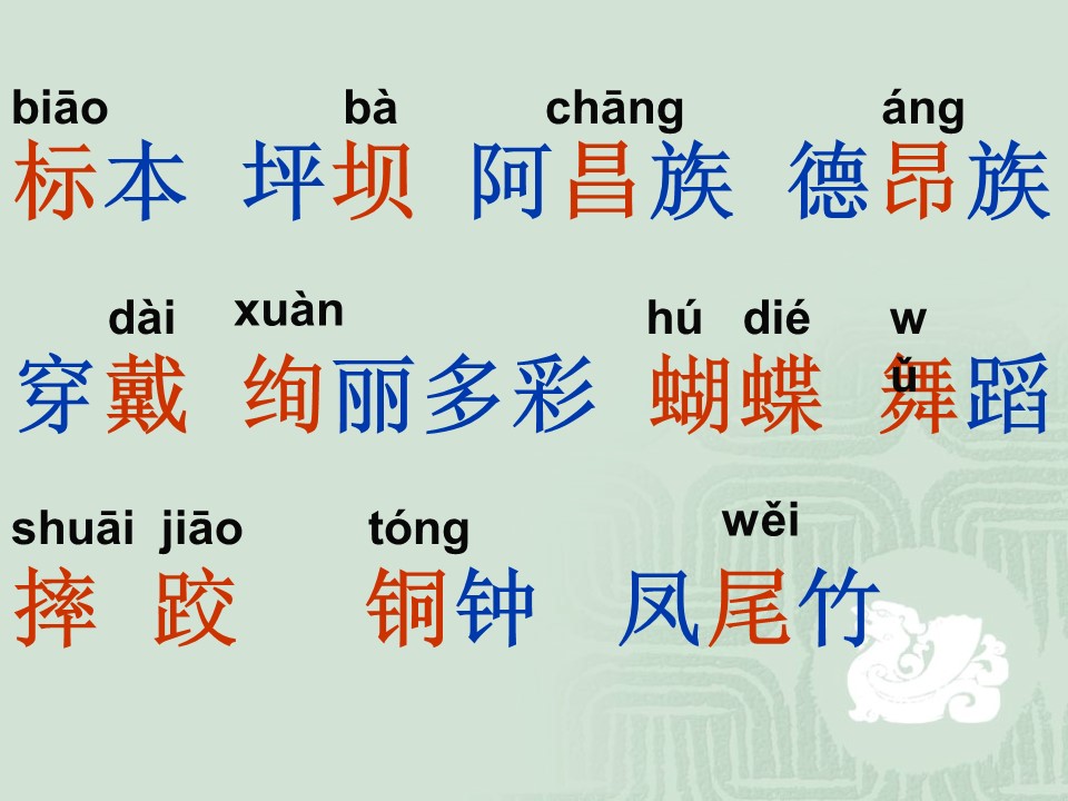 三年级上册语文第一单元词语ppt课件模板