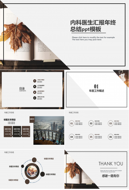 内科医生汇报年终总结ppt模板