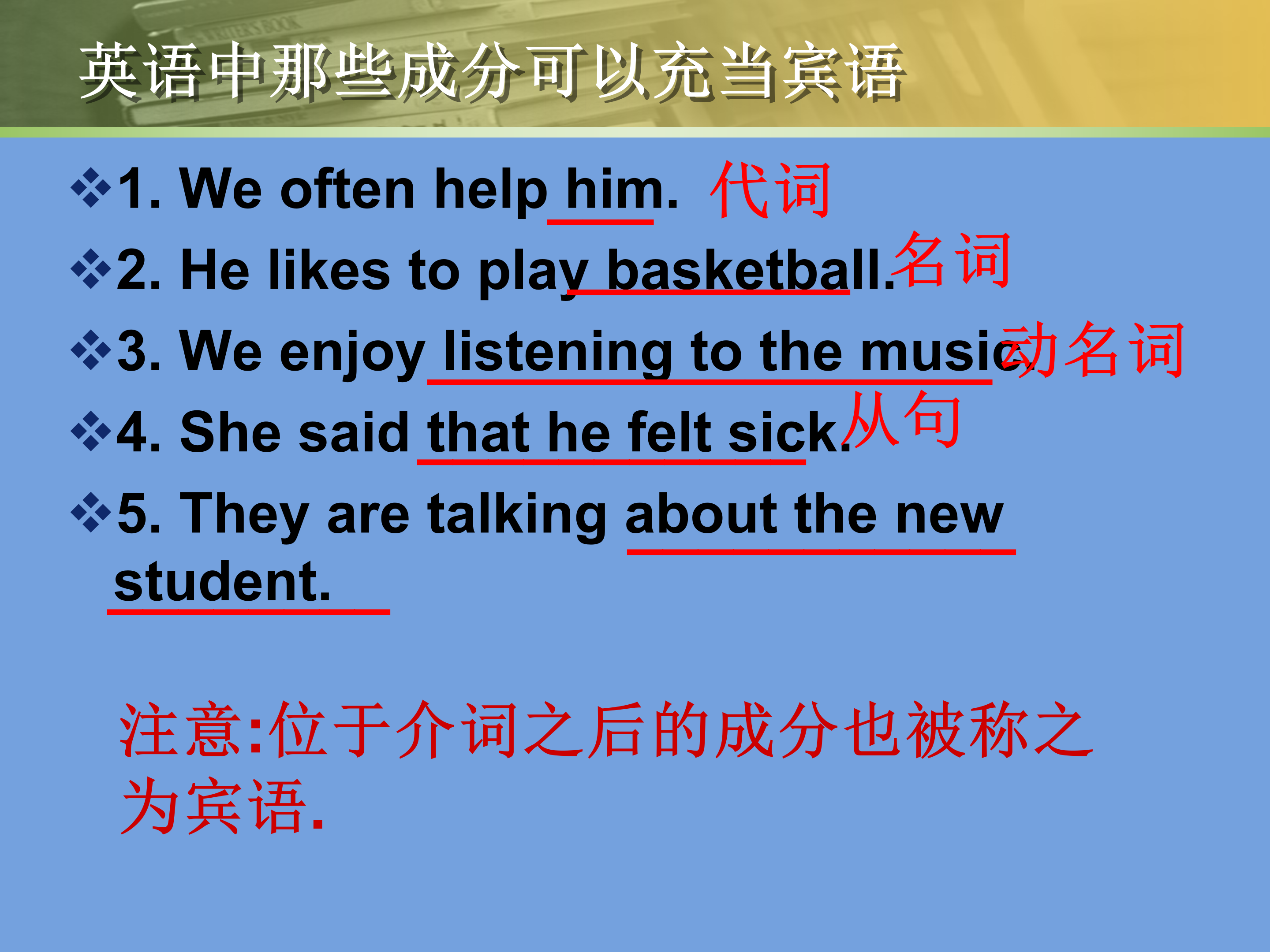 英语句子成分划分ppt模板